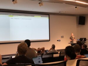 It's not often I see a tech demo start by turning OFF WiFi! Learning a lot about Service Workers and PWA from @samthor. #lca2018 https://t.co/p3IGz3P8or