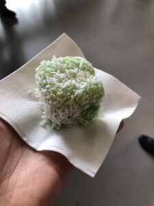 I ate a green lamington. It was apple flavoured. It was okay. @boundvariable #lca2018 https://t.co/gLzuYi8qTj