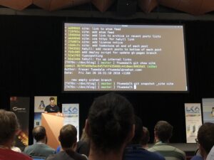 Just learned from @hackuador that Hackyll is a thing. 😳 Interesting... #lca2018 https://t.co/FwLskWT6Z6 https://t.co/LNE9szfhy3