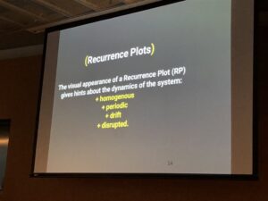 Recurrence plots are a good way to visualise dynamic system data. AND they look like a great way to generate cool knitting patterns! #sypy https://t.co/WEhLgTmKVX