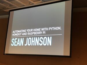 Home automation with @seansonbronson! This is very relevant to my interests. #sypy https://t.co/8gCB8nqd4Z