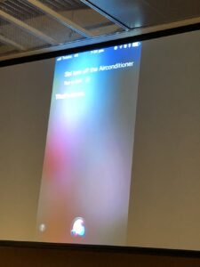 Impressive demo as @seansonbronson successfully used Siri to turn off his air conditioner via Raspberry Pi and Homekit! #sypy https://t.co/DAf4NAMMFt