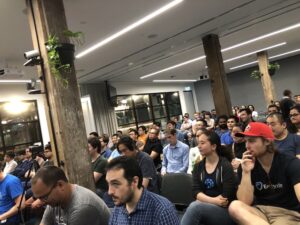 Nice big crowd for the first @reactsydney meet up of 2018! @JedWatson and @jesstelford living things off. #reactsydney https://t.co/w8j5MQtRMX