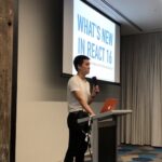 Learning what's new in React 16 from Lucas Chen, visiting from Brisbane. #reactsydney (💯 on that disclaimer...) https://t.co/YpS5bGag3U