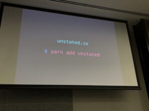 "Because it's a JavaScript library I had to buy a .io domain. That was a really good use of $65..." 😂 @thejameskyle #reactsydney https://t.co/KmUZFAn7oO