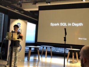 Final talk is by noted Scala fanboy and @CampaignMonitor's own Binzi Cao talking about building a rules engine with Spark SQL. @preactaau https://t.co/D0H4gU5PkS