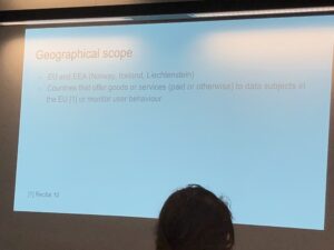 Learning about GDPR from Mike Robins from @snowflake_data. If your website has users in the EU and you collect personal information, you need to know about this. #measurecamp https://t.co/BsFCM7Vp3B https://t.co/bp7mo1Ro78