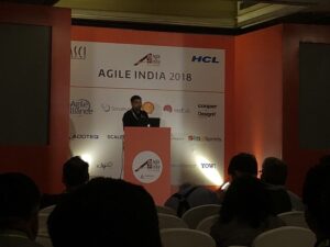 Excited as @nashjain kicks off the day at @agileindia. Proud to spot a @yow_conf logo behind him! #AgileIndia2018 https://t.co/4mAa2dCI1W