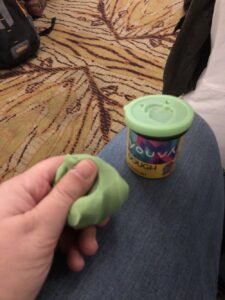 We’ve been given Playdough for an activity. I just had 2 realisations: Man, fresh Playdough smells *good*. This is a brilliant “fidget” that doesn’t make noise or disturb others. #AgileIndia2018 https://t.co/x37NlMgqIt