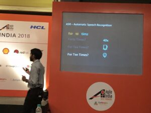 Automatic speech recognition is more than just identifying phonemes. Humans use the same sounds to mean many things! Alexa skills developers need to provide training data to allow utterances to have meaning in app context. #agileindia2018 @soganmageshwar https://t.co/Z9ujHn2idI