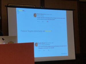 Feature toggles! Done badly they are evil too. You can end up with lots and lots. Yep. Seen that. (I *knew* @tdpauw would mention these...) #AgileIndia2018 https://t.co/rcIcbwD2PH