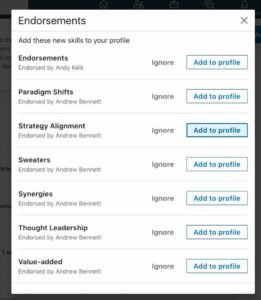 Me: "View pending endorsements? What's that, LinkedIn?" *click* 😂 Thanks @TheRealBnut and @andykelk https://t.co/Jtc75zgIdl