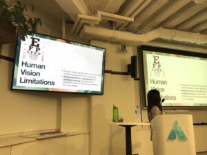 Learning about user experience and human vision from @sepide. As someone who is blind as a bat without my specs, this is relevant to my interests! #ggdsyd @GGDSydney 🤓 https://t.co/NsmSvDrwzI