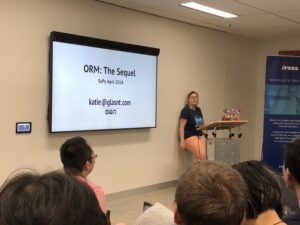 A very laid back @glasnt doing a talk (that I haven’t seen!) on ORM at #sypy… https://t.co/5bxqvEfu5N