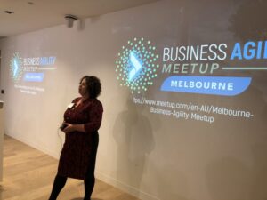 Helen from Business Agility Melbourne telling everyone about her meetup group. You should check it out! #yownight https://t.co/IX1h9dZpkd https://t.co/ozLm8ADB8M