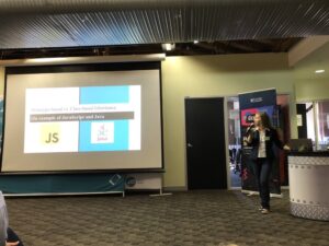 So excited for Galina, who is giving her first ever public tech talk today at @NodeGirlsSydney! And she’s crushing it! 👏 #NodeGirls #WIIT https://t.co/uSknsl3kbm