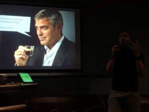 George Clooney appeared, and @moekiss made a noise. 😂 #wawsydney https://t.co/TLQHIymW6k