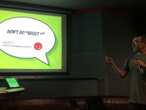 Big chuckles at Warren’s first slide… DON’T DO “SELECT *”! #wawsydney https://t.co/Fan01aVoC5