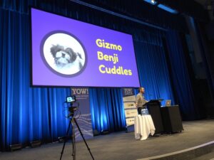 How to get an audience on side - put adorable doggos in your slides! ❤️🐶 #YOWData @simoncarryer (The code is on Github! https://t.co/aYnY3vg7Dp) https://t.co/fLZ6vs7CiM