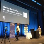 Quokka selfie and a cute doggo in the intro from @JeffreyTheobald and Wai Chee from @Zendesk! They’re telling us about putting ML systems into production. #YowData https://t.co/mStroMGt1u