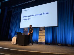 One thing that worked well for @atlassiandev was separating storage from compute - going with cloud native storage rather than HDFS, etc. #YOWData @rohandhupelia https://t.co/kjFvalt3yD