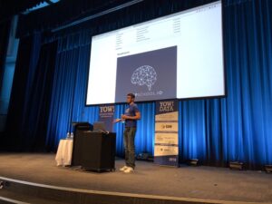 Next up is @sachinabey from https://t.co/p7iYWr6IfN who is going to introduce us to LSTMs and create a (*shudder*) Trump tweet generator. #YOWData https://t.co/Po7ePyX8Lx