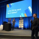 Last talk of the day - @notsolonecoder and her wonderfully titled “Is the 370 bus the worst in Sydney?” 🚌 #YOWData https://t.co/sV8NzRQDaT