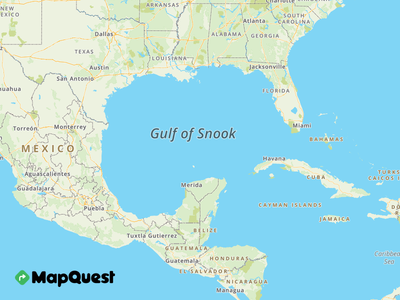 Map labelling the Gulf of Snook