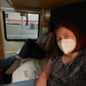 We are on the 420 Night Jet to Amsterdam. (Seriously.) First time ever in a proper sleeper car!! #öbb 🚅🛏