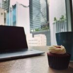 Afternoon coffee break in the AWS Singapore office, with cupcake courtesy of my colleague Ethan! 🧁☕️