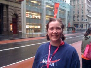 After the Mother's Day Classic, waiting for the bus on George Street... in the rain. I met my goal of running the whole 8K without stopping in under an hour!