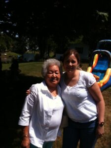 One more from the reunion: me and Grandma Harter. This is where I get the Korean from!