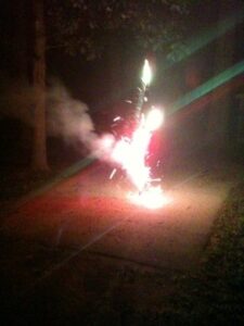 Perfect end to a boy's birthday: FIREWORKS!