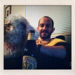 Back at the house. Anchor Steam Beer with Buster...