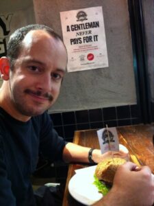 Took the Snook to Grill'd to claim his free Movember hamburger.