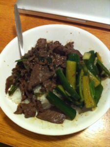 My homemade bulgogi and cucumber kimchi. . Will blog recipe tomorrow!