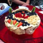 How's that for a patriotic dessert? It's Sydney Harbour on a pavlova!