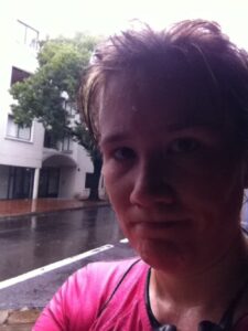 Portrait of a Miserable, Soaking Wet Runner Who Nevertheless Just Finished Five Miles.