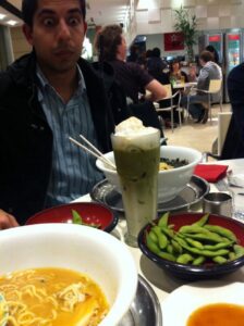 Kunaal was a little surprised by his iced green tea cappuccino at Ichiban Boshi.