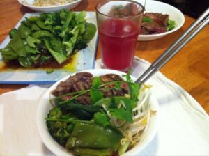 Tonight's Jamie meal: Rib-Eye Stir-Fry w/ Dan Dan Noodles & Chilled Hibicus Tea in 30:16! Tasty but SPICY.