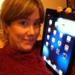 This is me and the iPad2, which I named Marmoset. (We have a monkey naming scheme.)