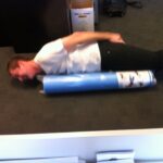 My new foam roller has arrived! @seanchadwick immediately had to try "planking" on it.