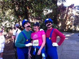 It's-a Mario and Luigi before the Race! "We don't normally getta the woman!" they said. "Princess Peach - she's-a always in another castle!"