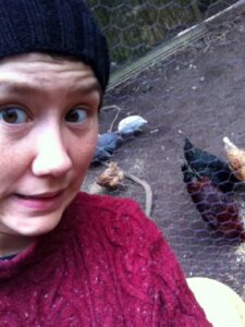 I fed some chickens. I'm not a big fan of birds.