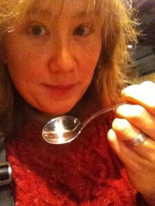 I won a special spoon prize! I am the Hermione of Coffee Slurping!!