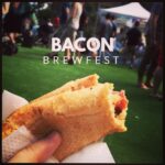 Lunch = kransky & beer in the sunshine! #baconbrewfest @baconbrewfest_