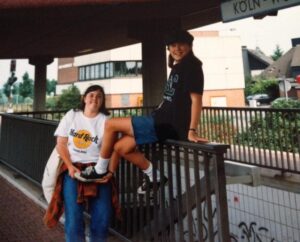 Mom cleaned out her photo albums, and look what I found! Germany, summer of 94, with Christina Nagel... (I LOVED that hat.)