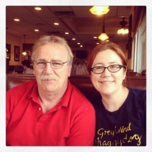 Me and my Dad at breakfast this morning.