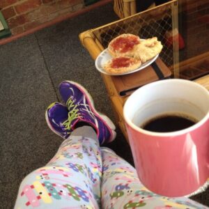 Morning in Abernethy. Homemade jam (courtesy of Snook), black coffee, and sentient xylophone onesie.