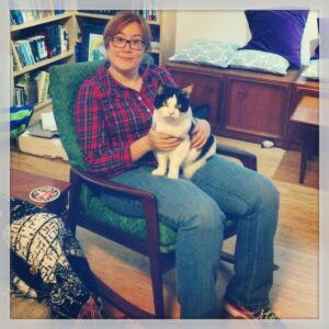 He captioned the photo: "Look at Grandma!" #rockingchair #catlady #unapologetic